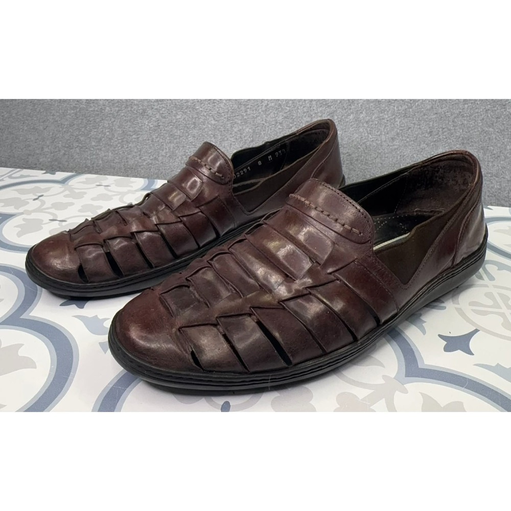 Vintage Bragano by Bally Leather Fisherman Loafers Men's 8M‎ Crafted in Italy
